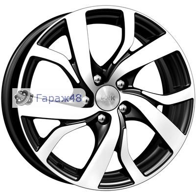 K&amp;K KC607 R16 / 6.5J PCD 5x114.3 ET 43 ЦО 67.1 Литые Черный глянцевый с полированной лицевой поверхностью